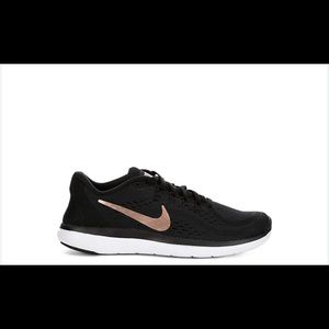 NIKE rose gold and black running shoes